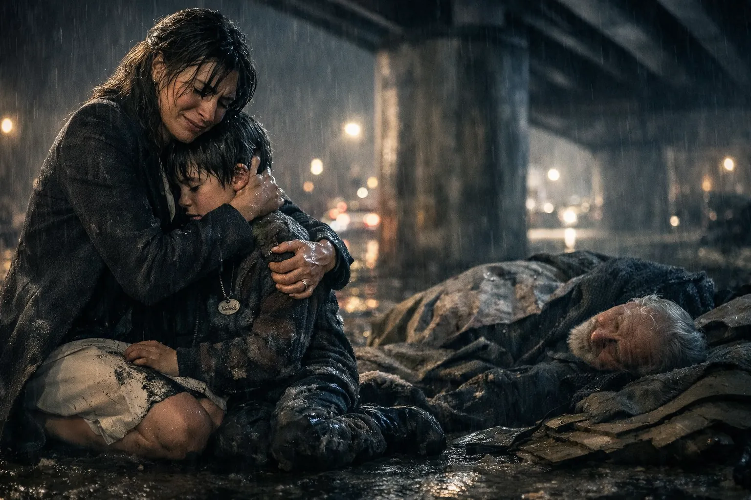 A powerful woman loses control when a homeless boy ruins her white dress — then she notices something on his wrist…