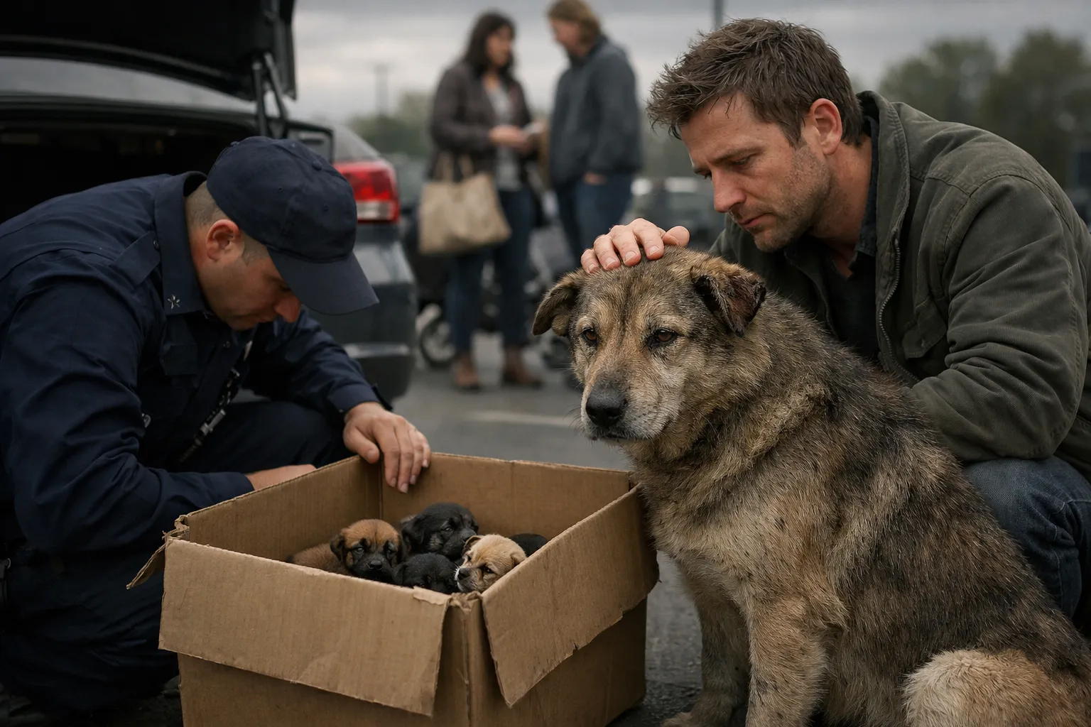 When the Police Opened the Trunk, the Entire Street Went Silent.The stray dog was never begging for food—he was begging someone to listen.