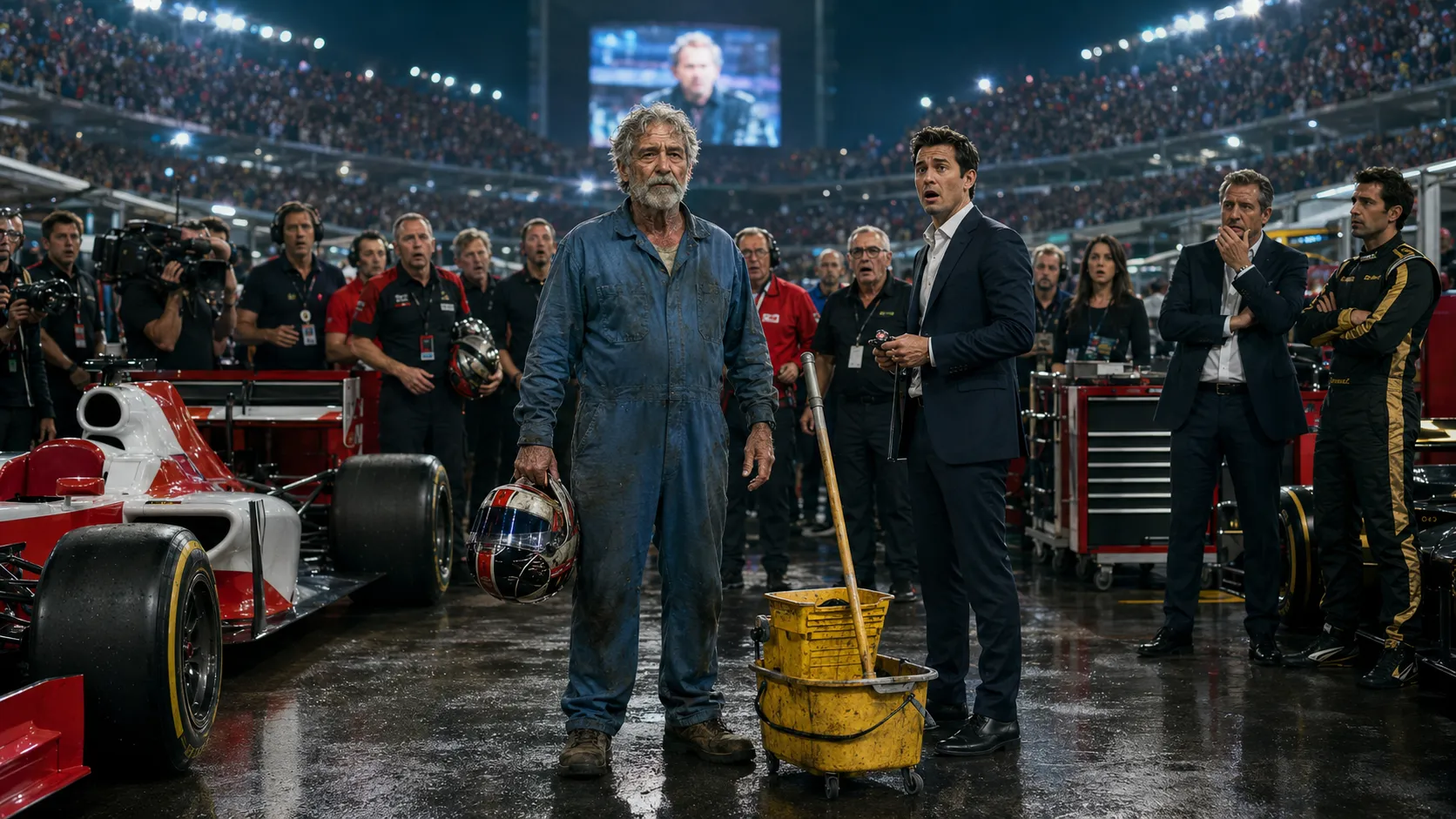 They Laughed When the Janitor Said He Could Race — Then the Stadium Heard His Real Name