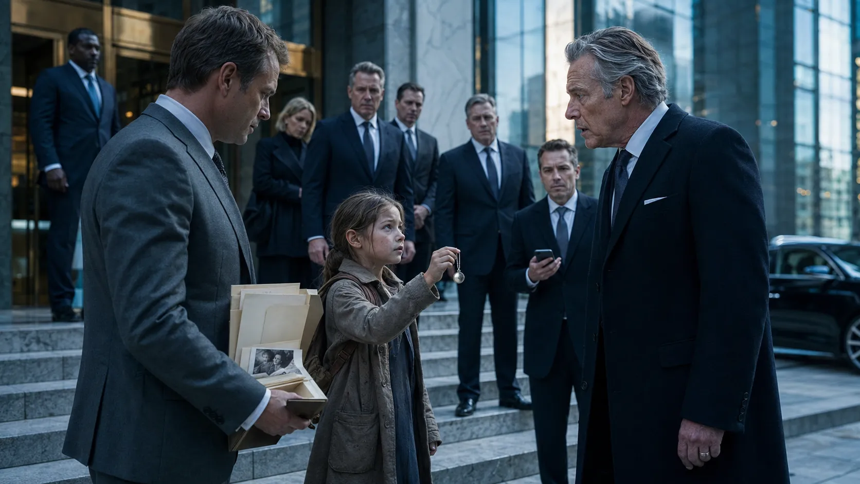 A Little Girl Claimed the Billionaire’s Company — Then He Saw the Necklace Around Her Neck
