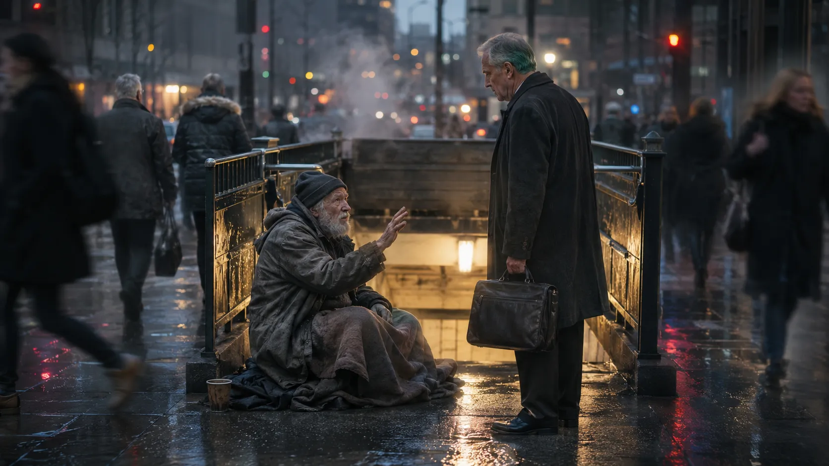 A Homeless Man Begged Me Not to Go Home — The Next Morning, I Finally Understood Why