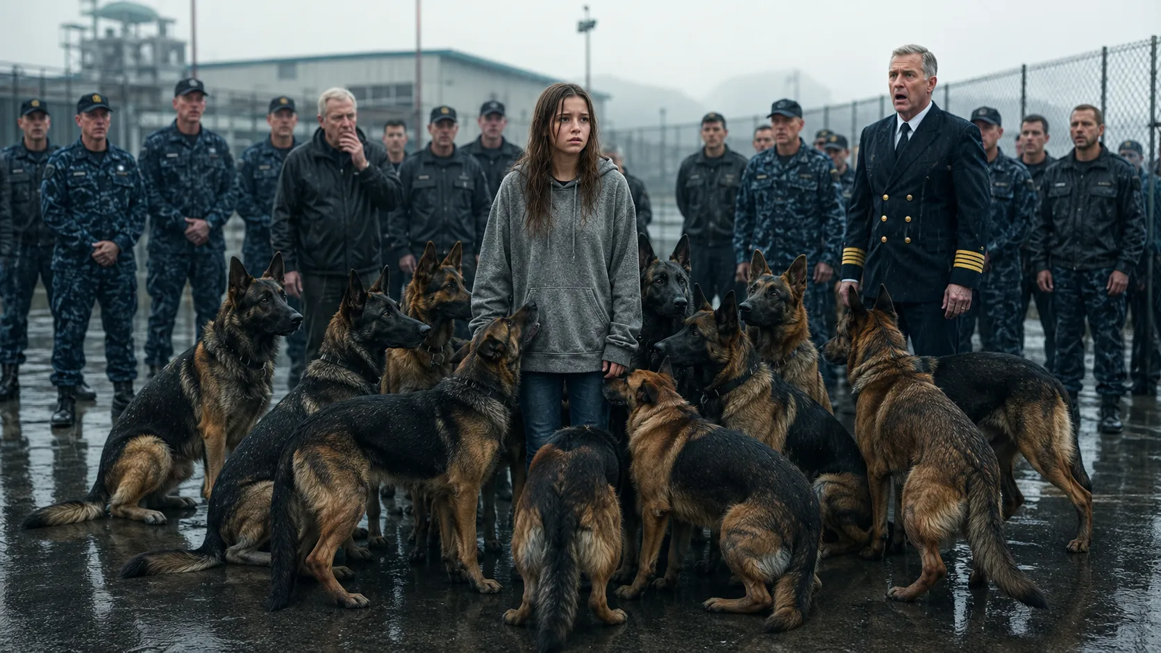 A Naval Officer Ordered Fifteen Military Dogs to Attack a Girl — Then the Dogs Refused